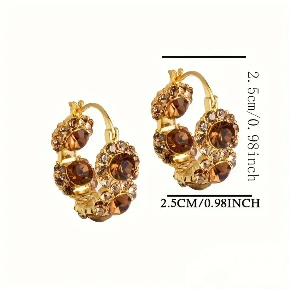 Gold Lion Head Stud Earrings Statement Animal Jewelry NWT